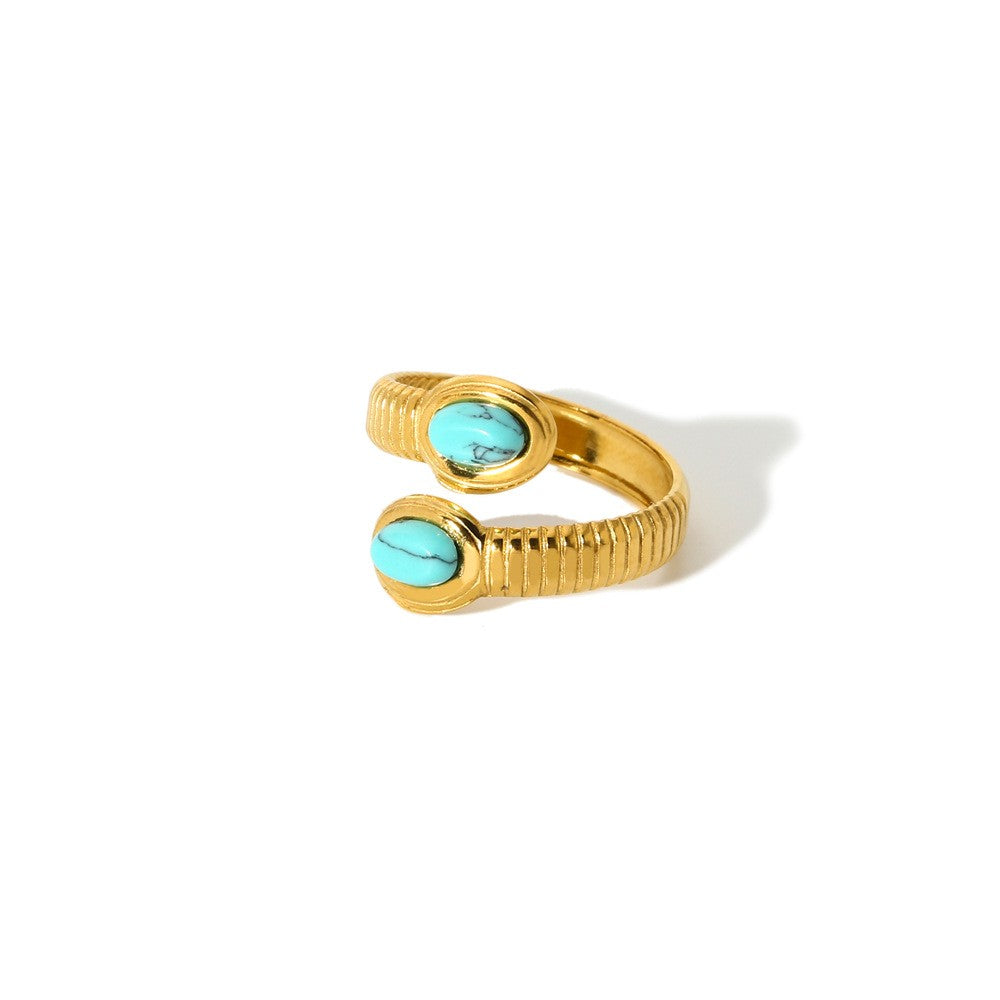 Boho Turquoise Sun & Eye Ring Set