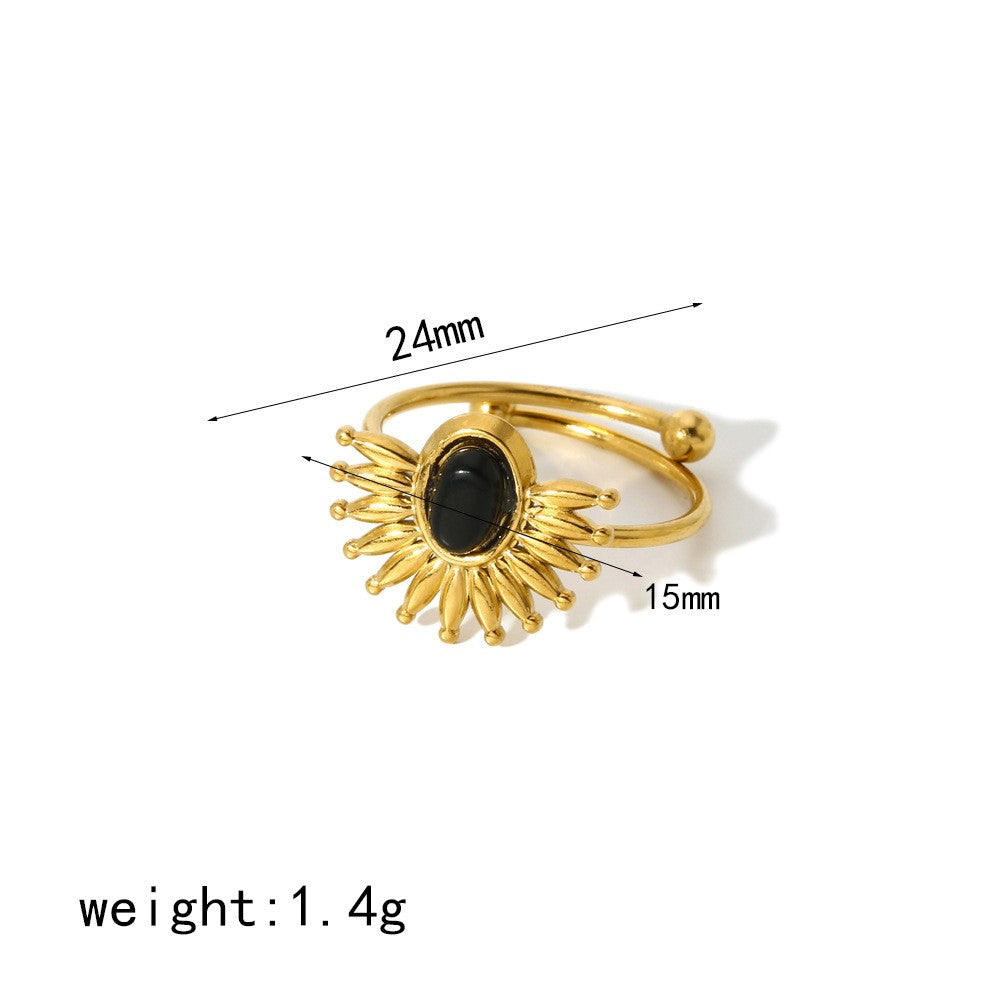 Boho Turquoise Sun & Eye Ring Set