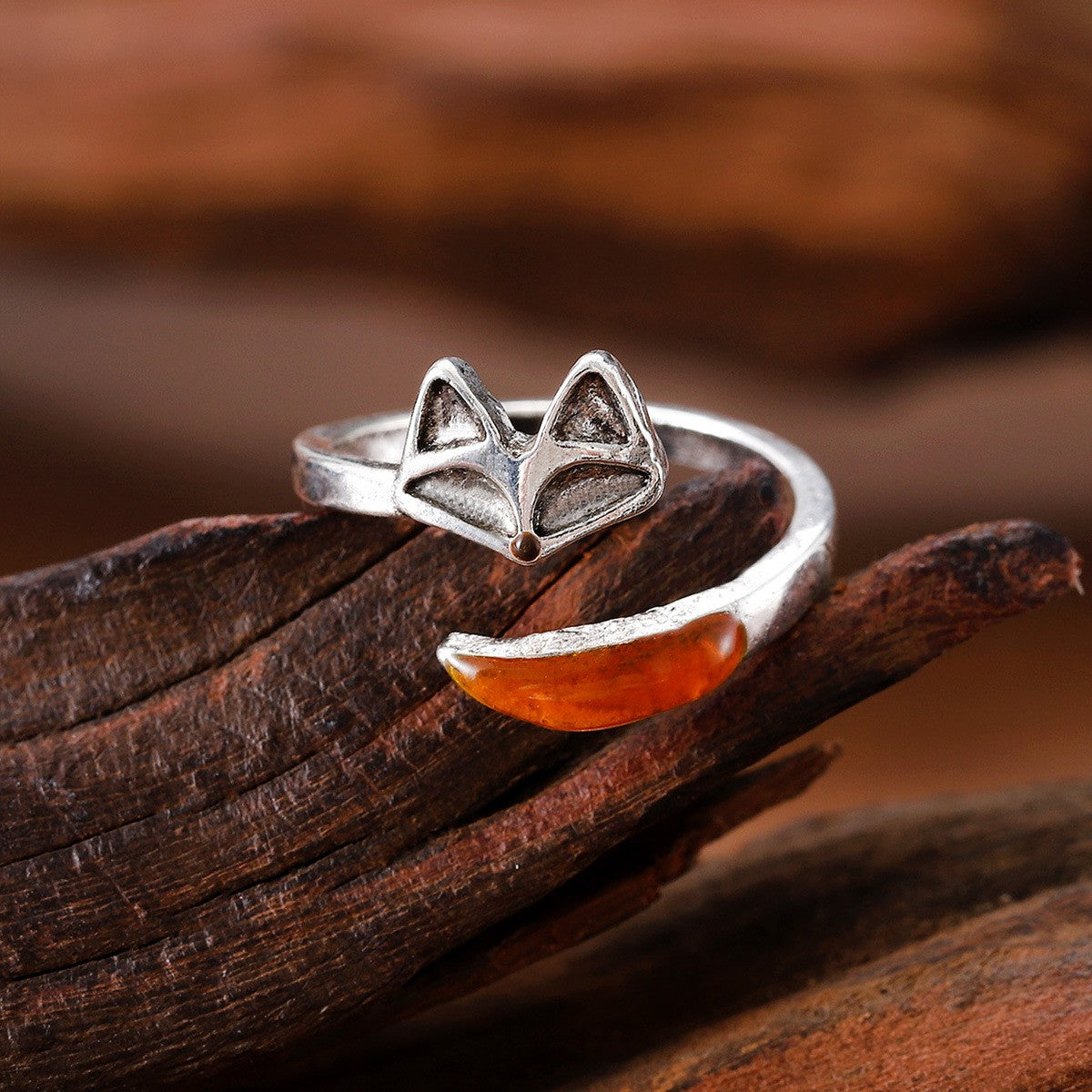 Adjustable Dainty Fox Ring