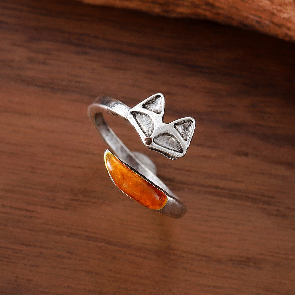 Adjustable Dainty Fox Ring