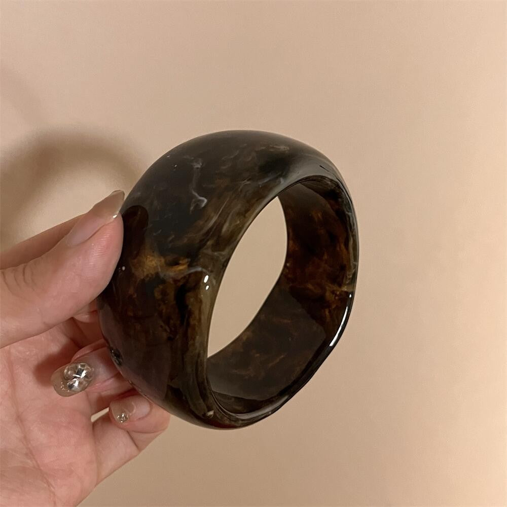 Classy Marbled Geometric Resin Bangle