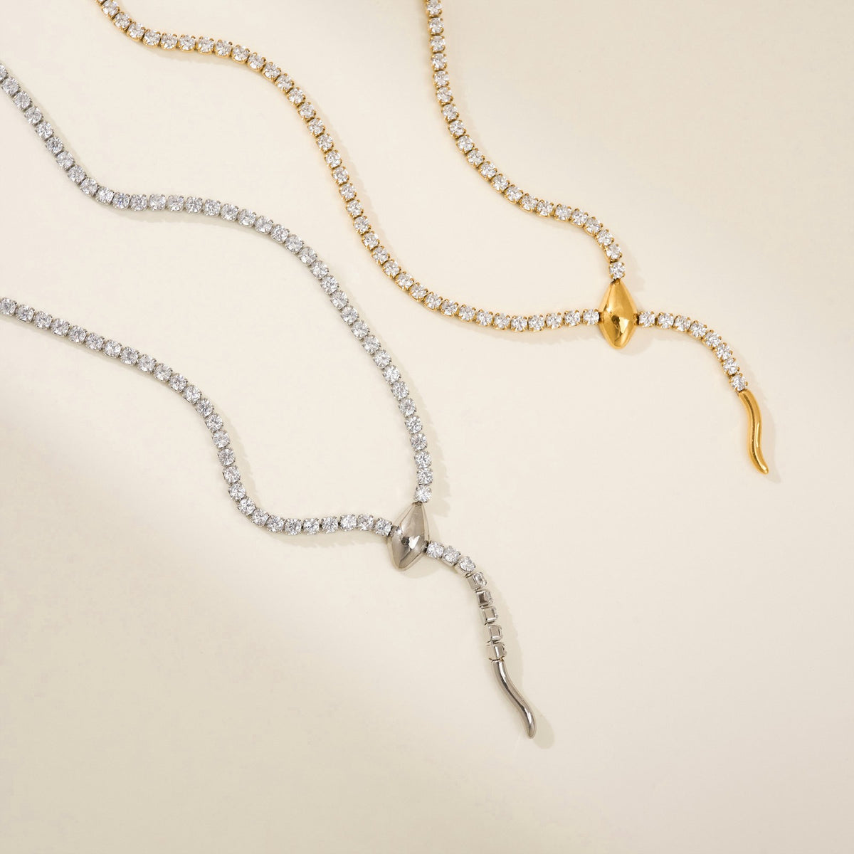 Classy Vintage Serpent Tennis Necklace