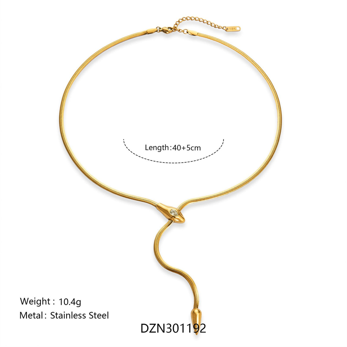 Vintage Teardrop Snake Lariat Necklace