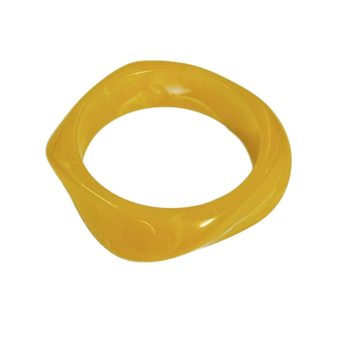 Classy Marbled Geometric Resin Bangle Set