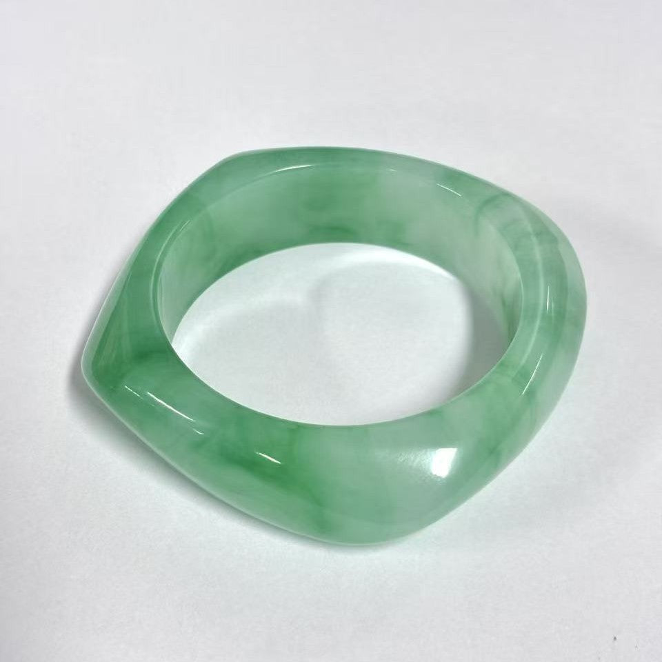 Classy Marbled Geometric Resin Bangle Set