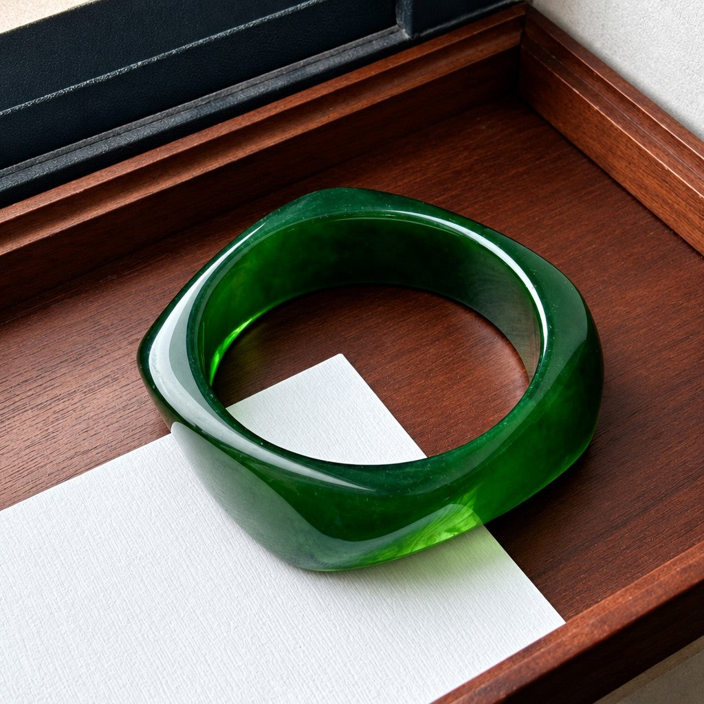 Classy Marbled Geometric Resin Bangle Set