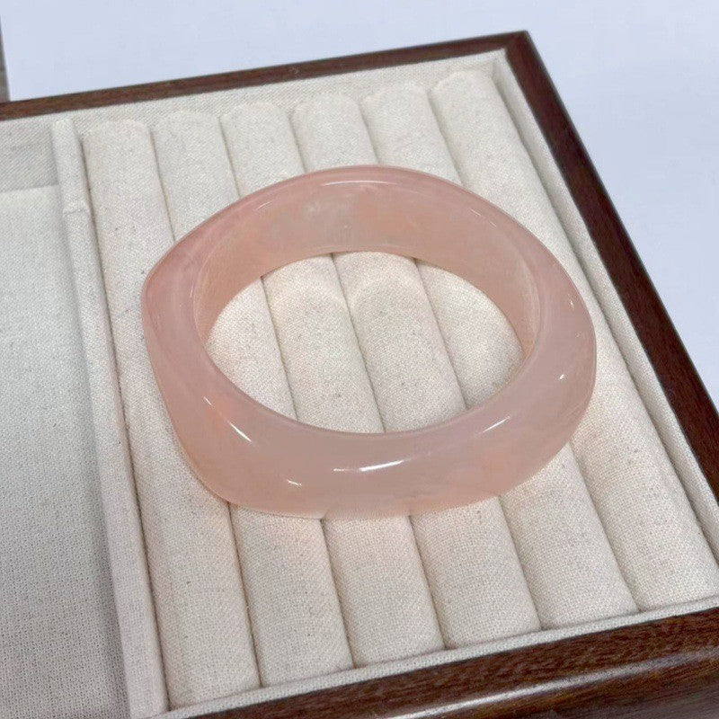 Classy Marbled Geometric Resin Bangle Set