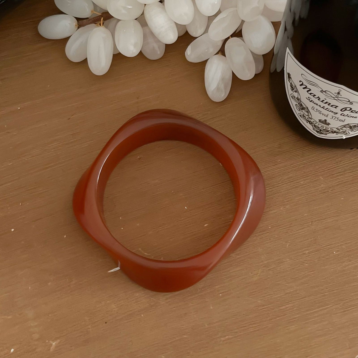 Classy Marbled Geometric Resin Bangle Set