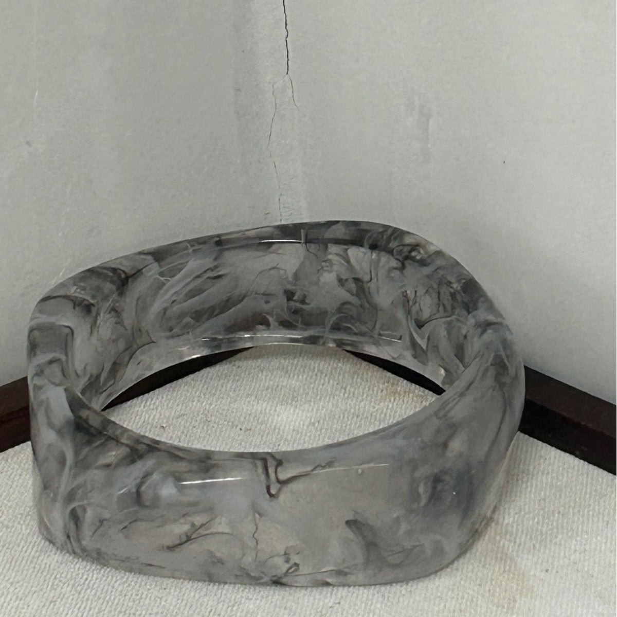 Classy Marbled Geometric Resin Bangle Set