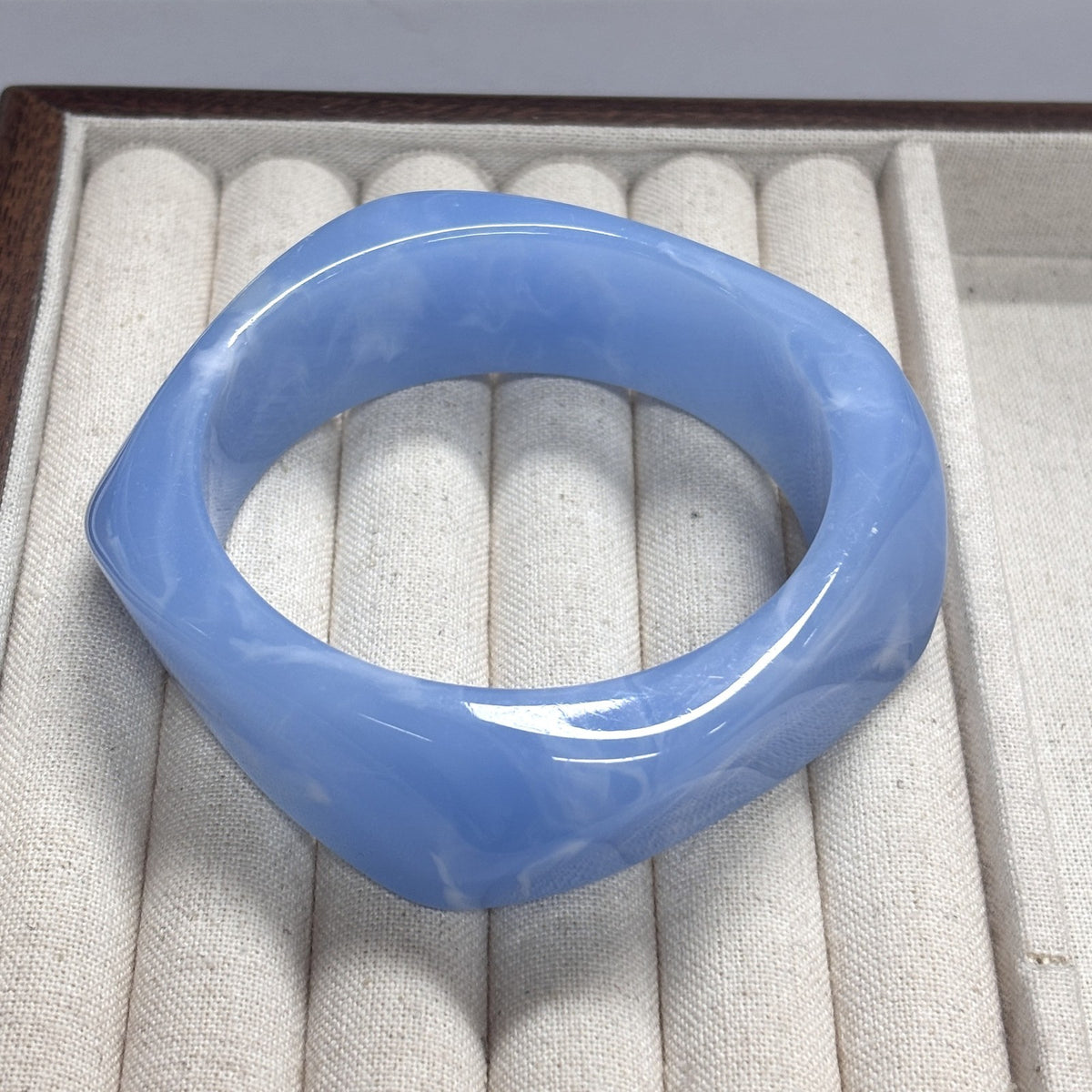 Classy Marbled Geometric Resin Bangle Set