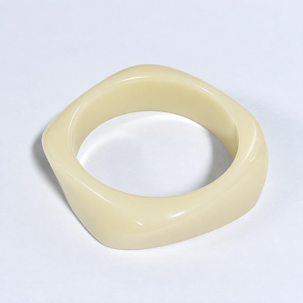 Classy Marbled Geometric Resin Bangle Set