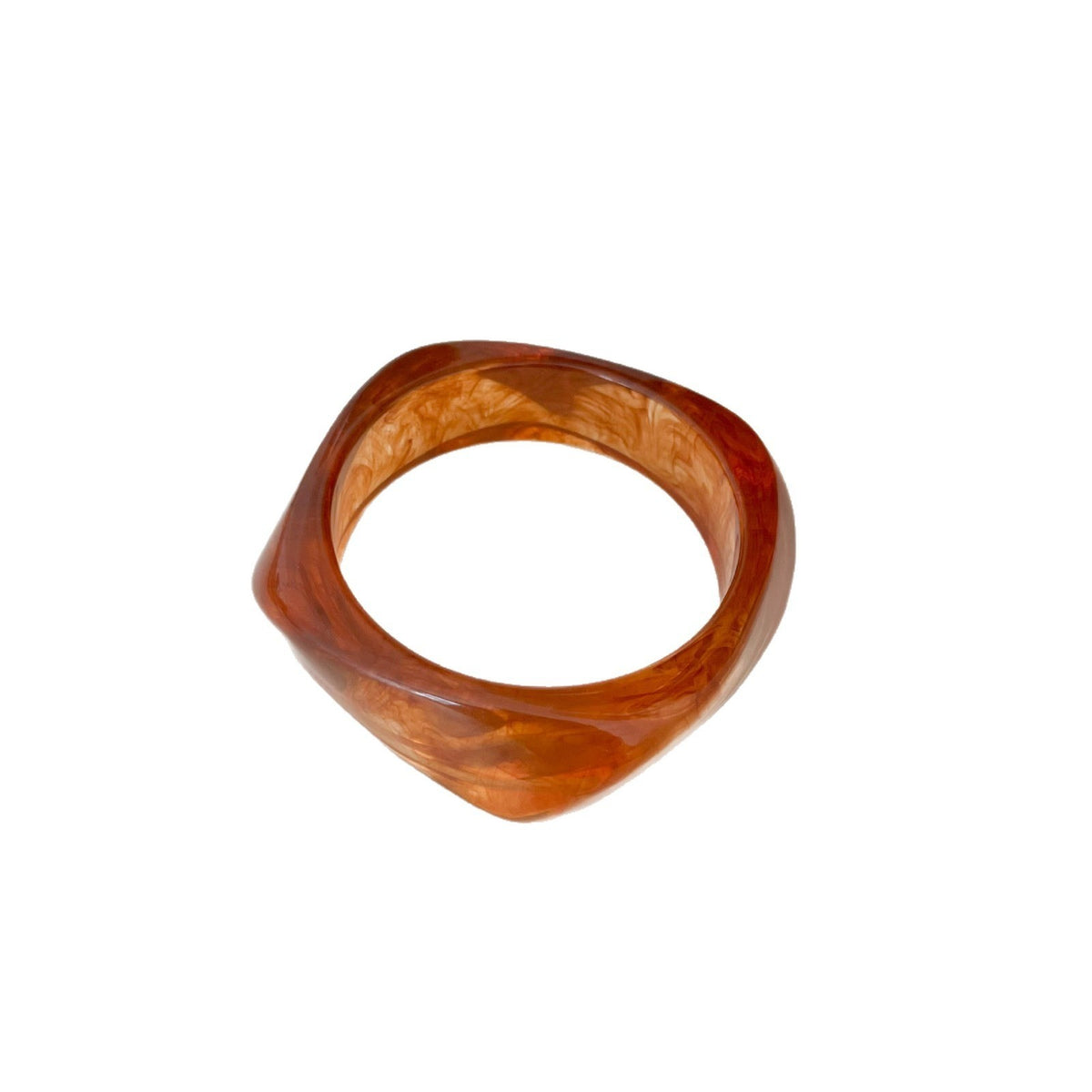 Classy Marbled Geometric Resin Bangle Set