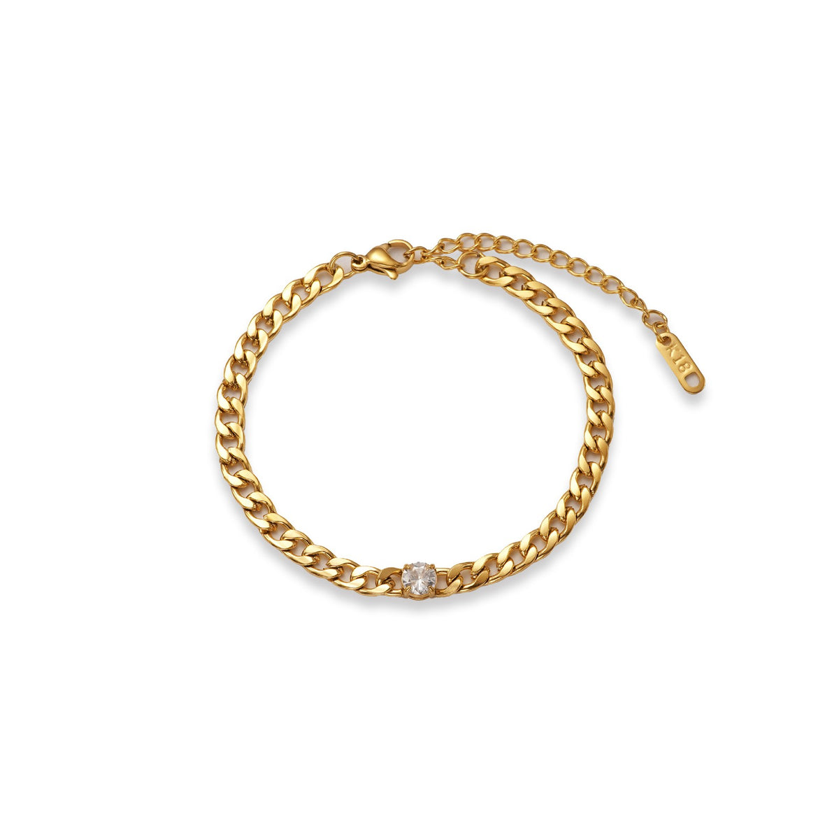 Dainty CZ Curb Chain Bracelet Anklet Set