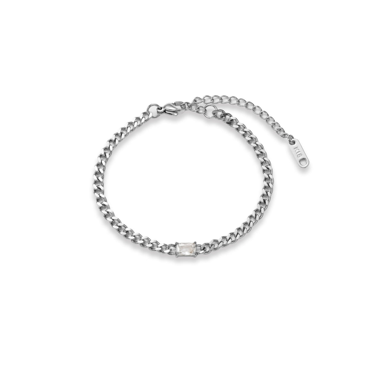 Dainty CZ Curb Chain Bracelet Anklet Set