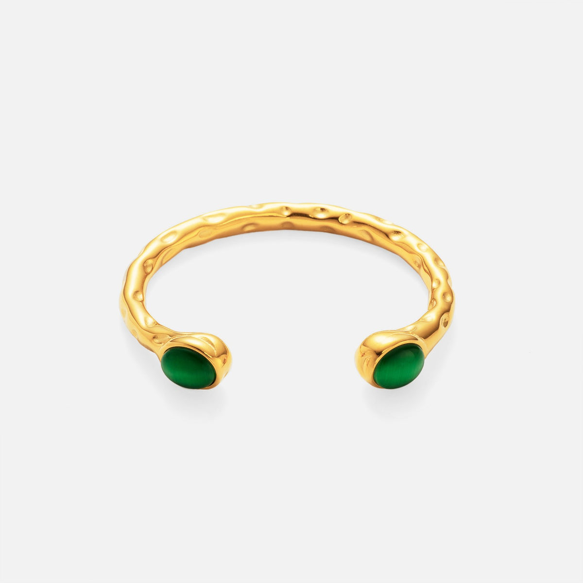 Classy Textured Stone Open Cuff Bracelet