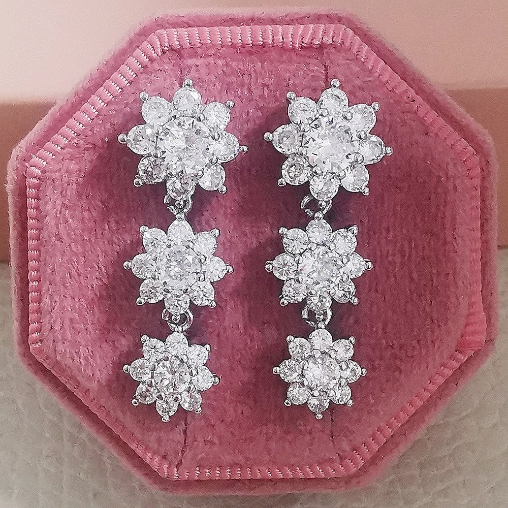 Romantic Crystal Snowflake Dangle Earrings