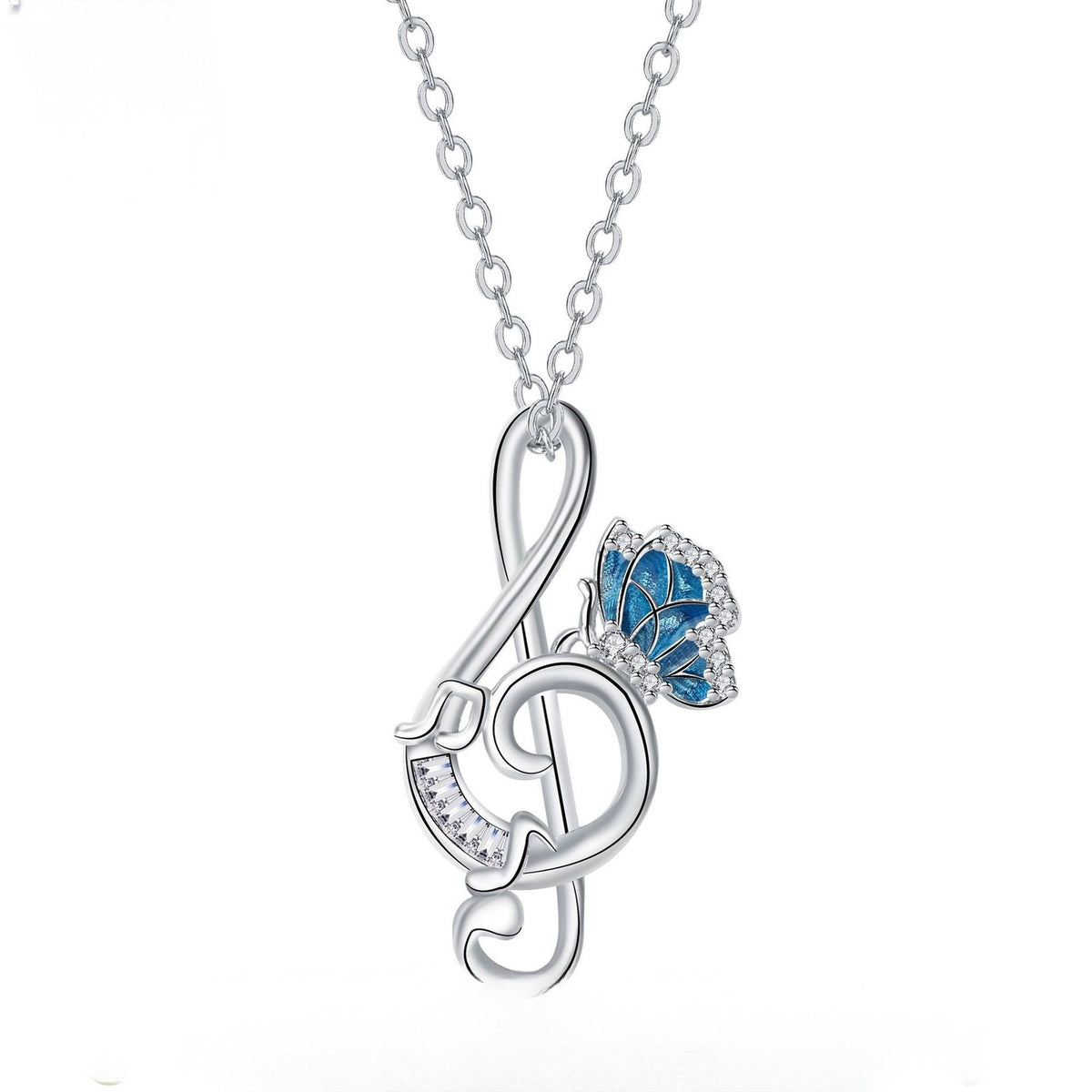 Dainty Musical Note Butterfly Necklace