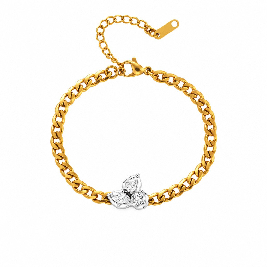 18k Classy Teardrop Curb Chain Necklace