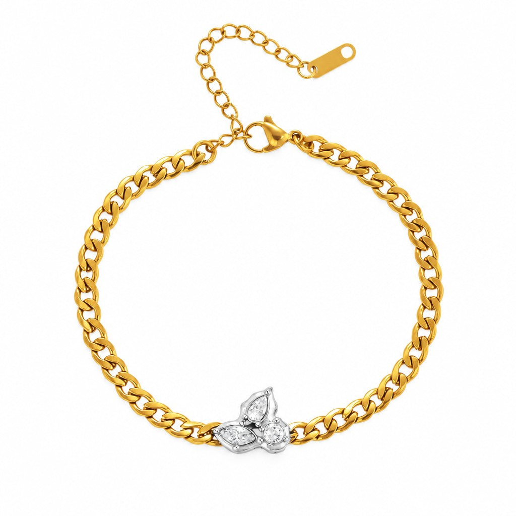 18k Classy Teardrop Curb Chain Necklace