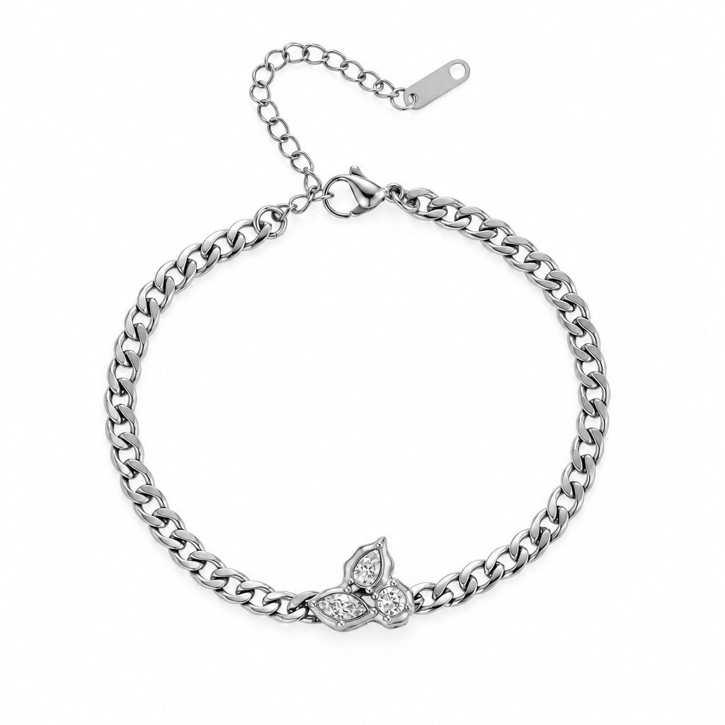 18k Classy Teardrop Curb Chain Necklace