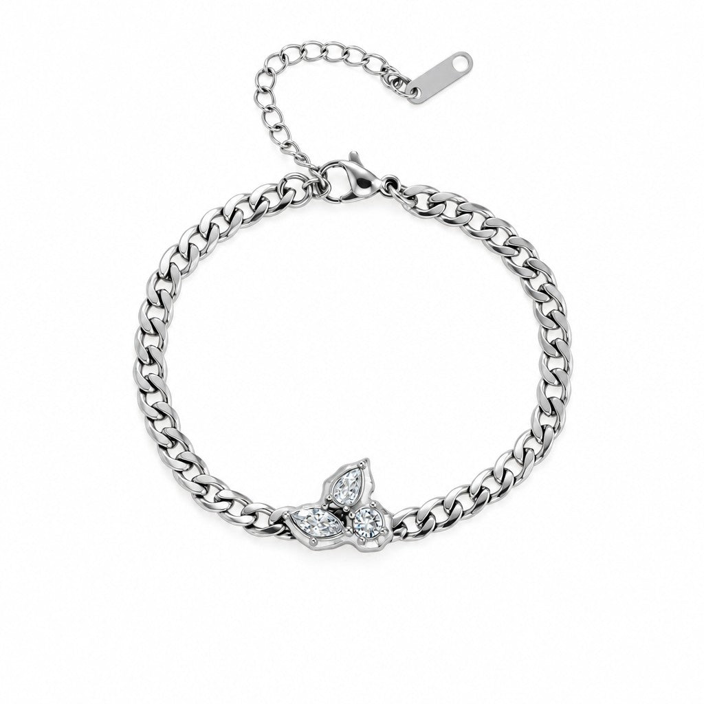 18k Classy Teardrop Curb Chain Necklace