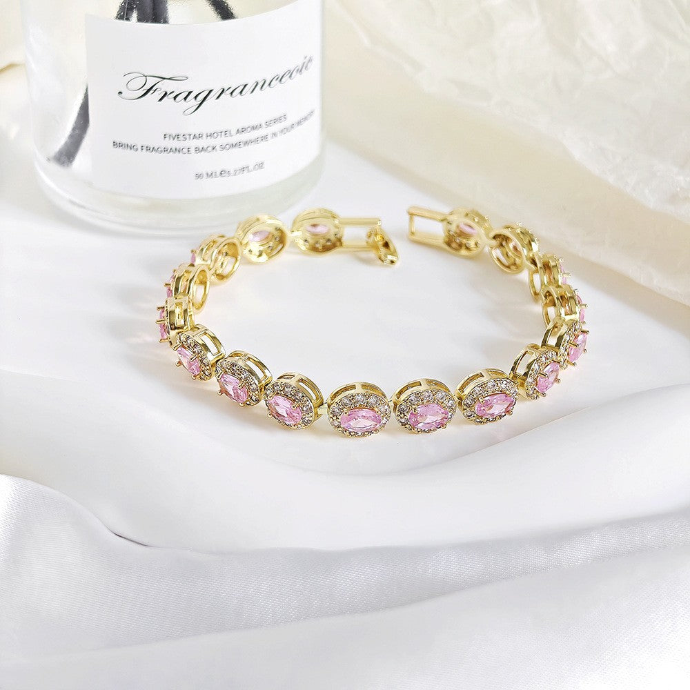 Classy Multicolor Oval Halo Bracelet