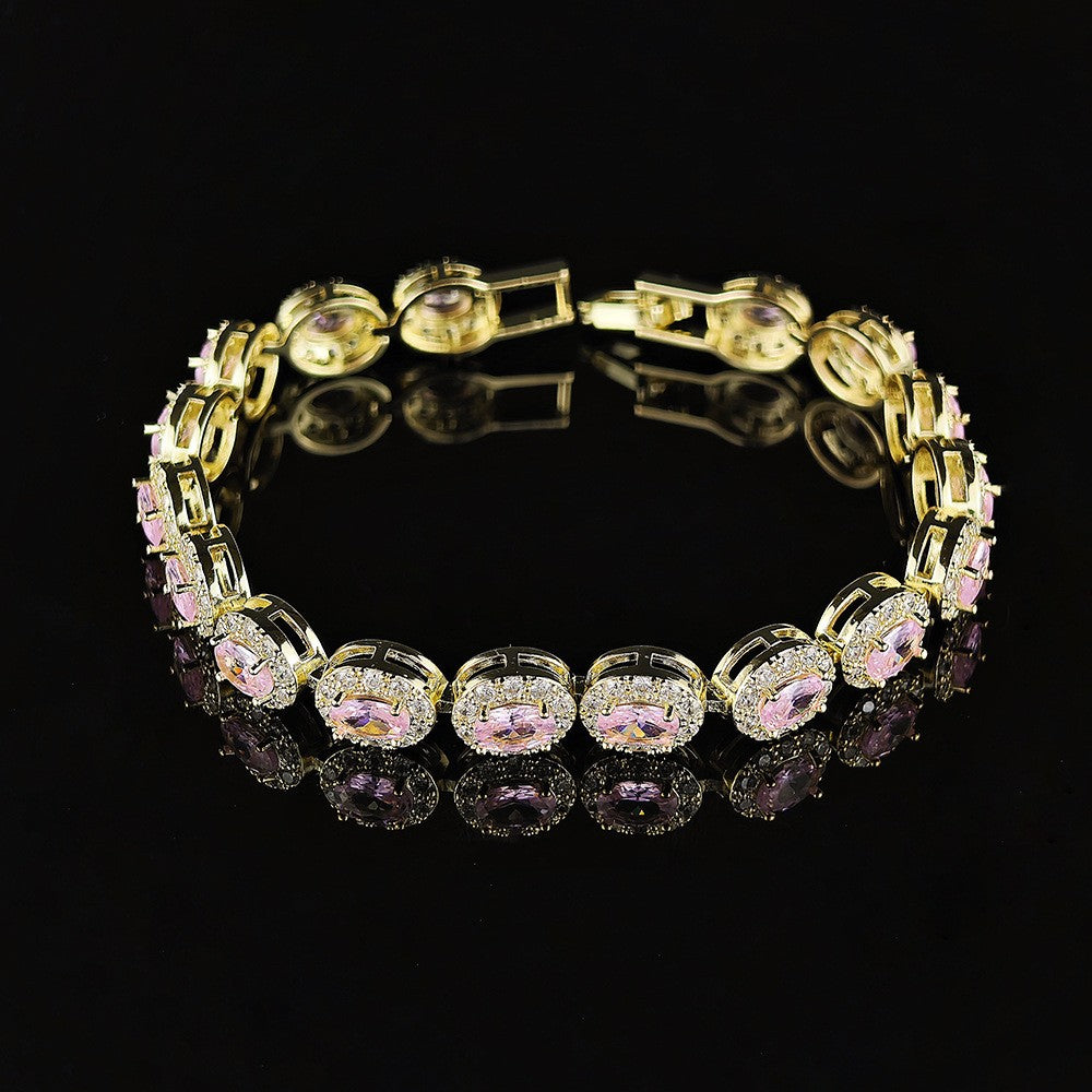 Classy Multicolor Oval Halo Bracelet
