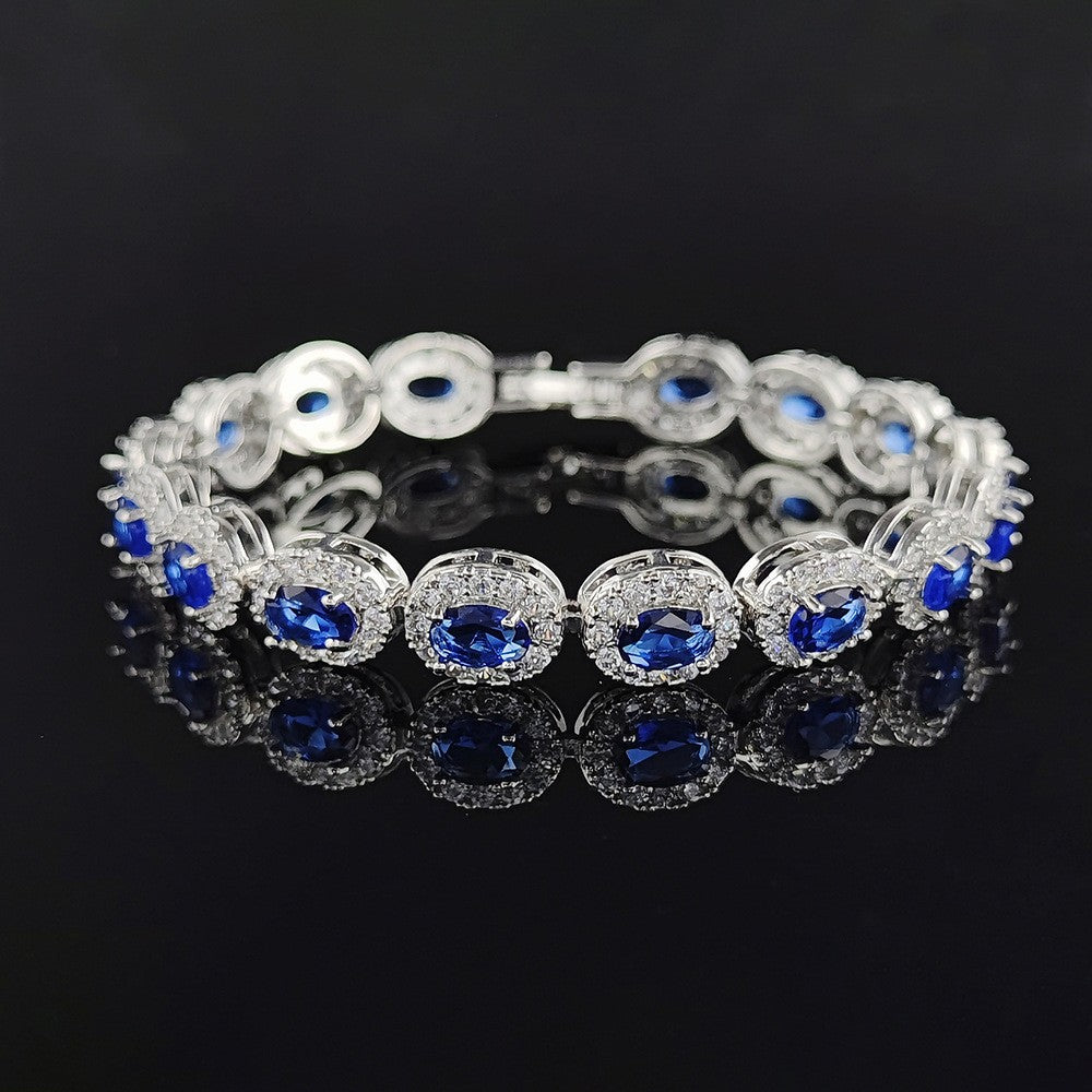 Classy Multicolor Oval Halo Bracelet