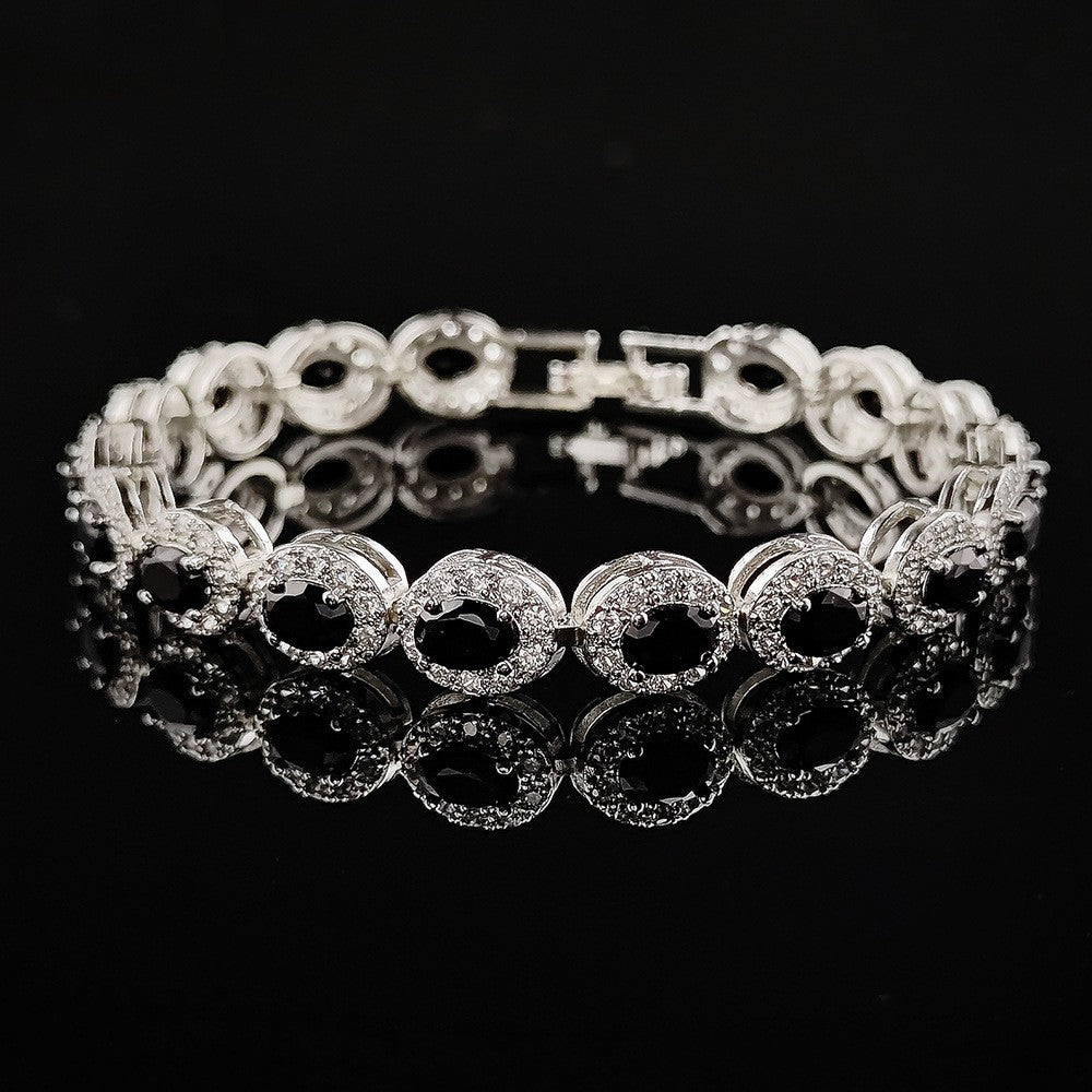 Classy Multicolor Oval Halo Bracelet