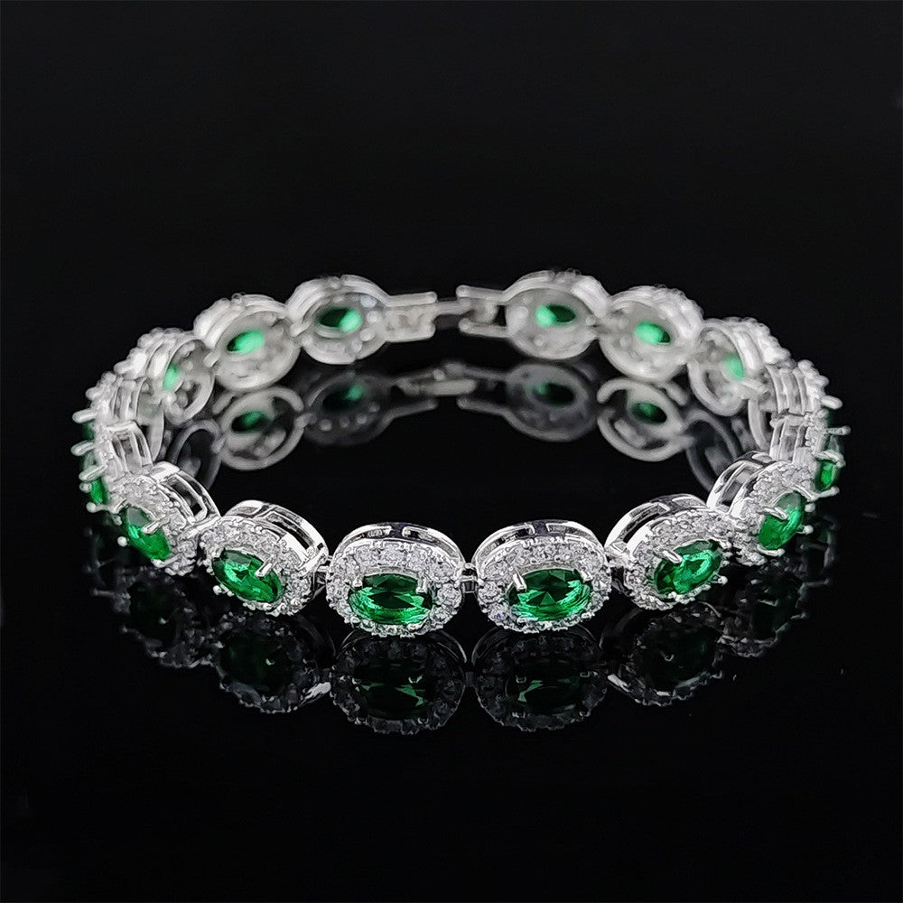 Classy Multicolor Oval Halo Bracelet