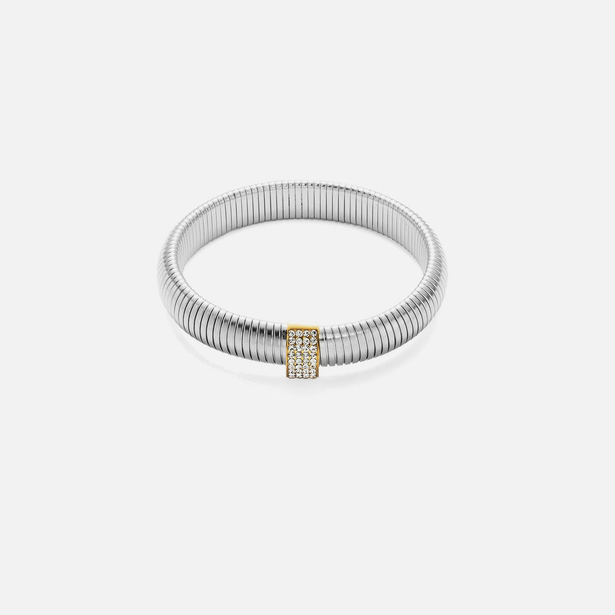 Classy Pavé Rhinestone Coil Choker Necklace