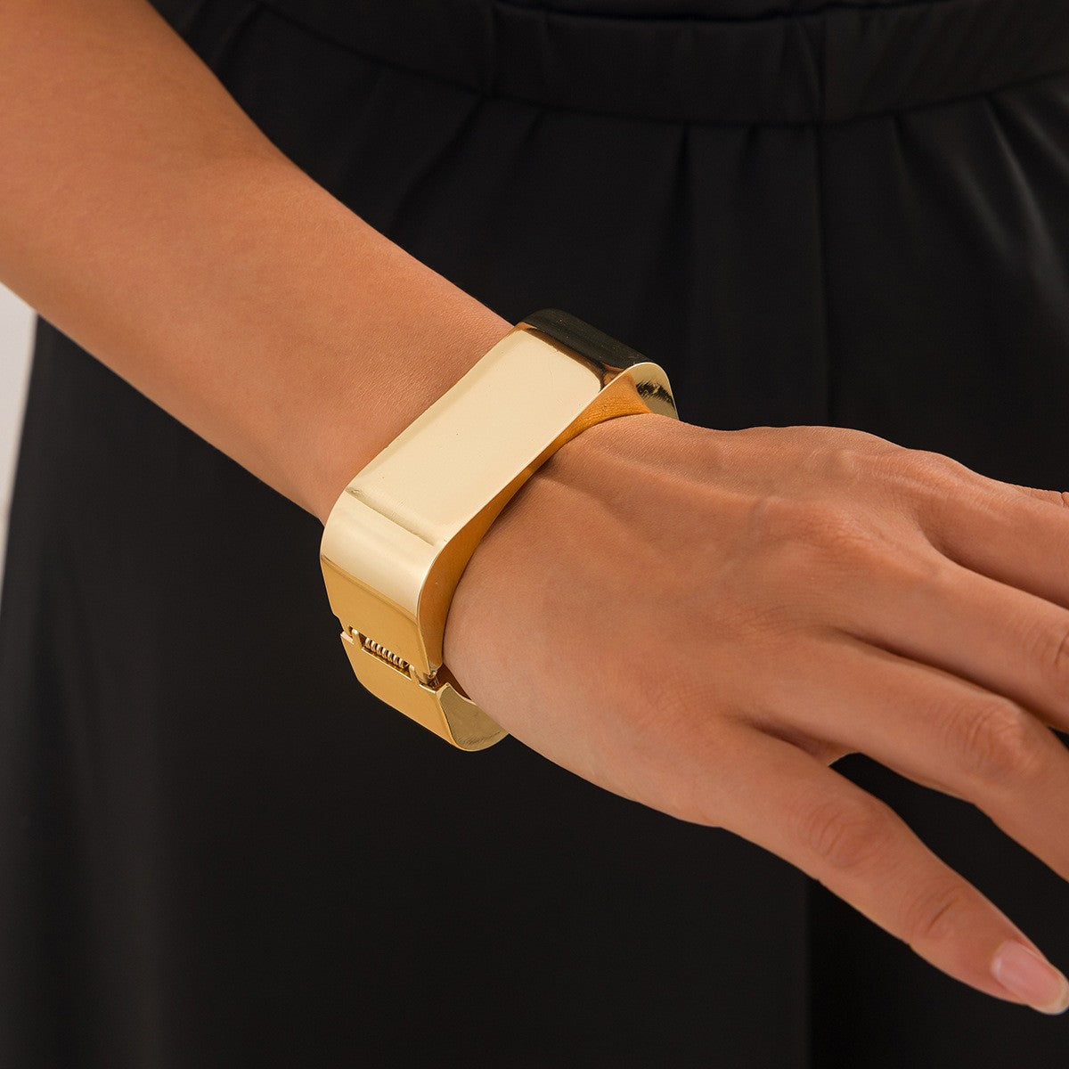 Classy Geometric Hinged Cuff Bracelet