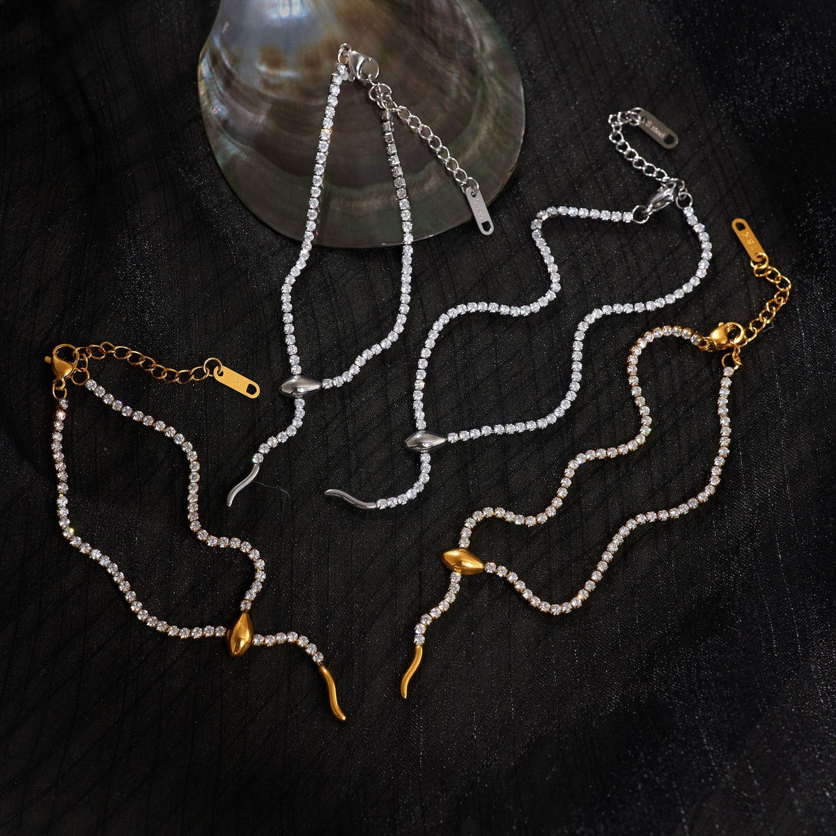 Vintage Snake Tennis Chain Bracelet