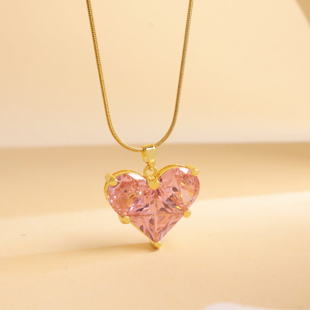 Romantic Crystal Square Pendant Necklace