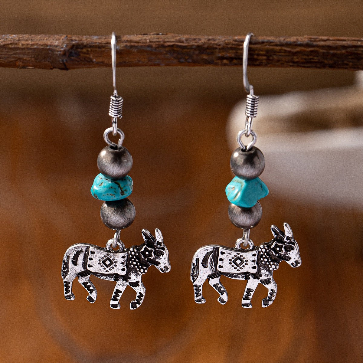 Boho Vintage Turquoise Charm Earring Set