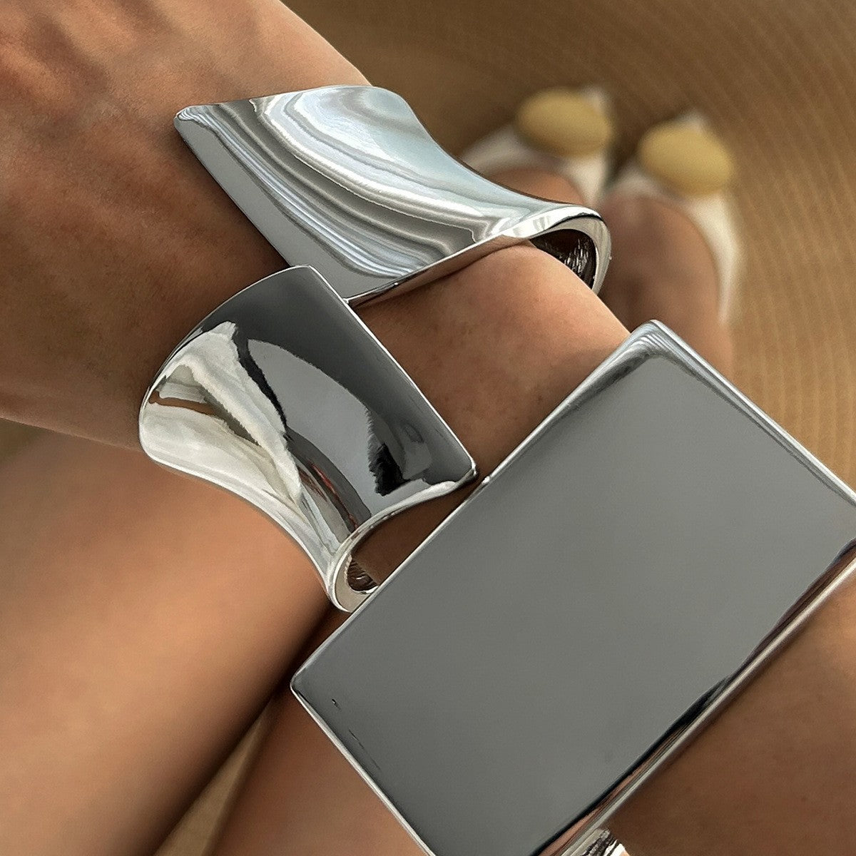 Statement Geometric Block Cuff Bracelet