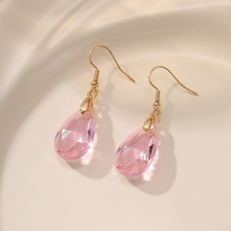 Romantic Pink Faceted Teardrop Earrings