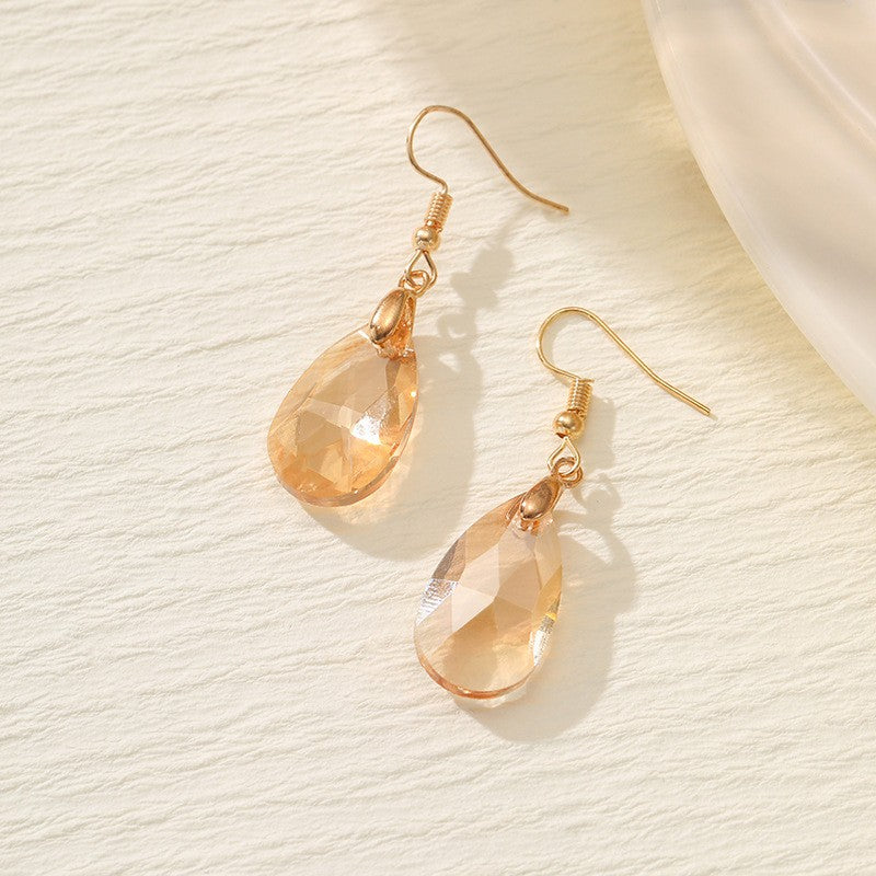 Romantic Pink Faceted Teardrop Earrings