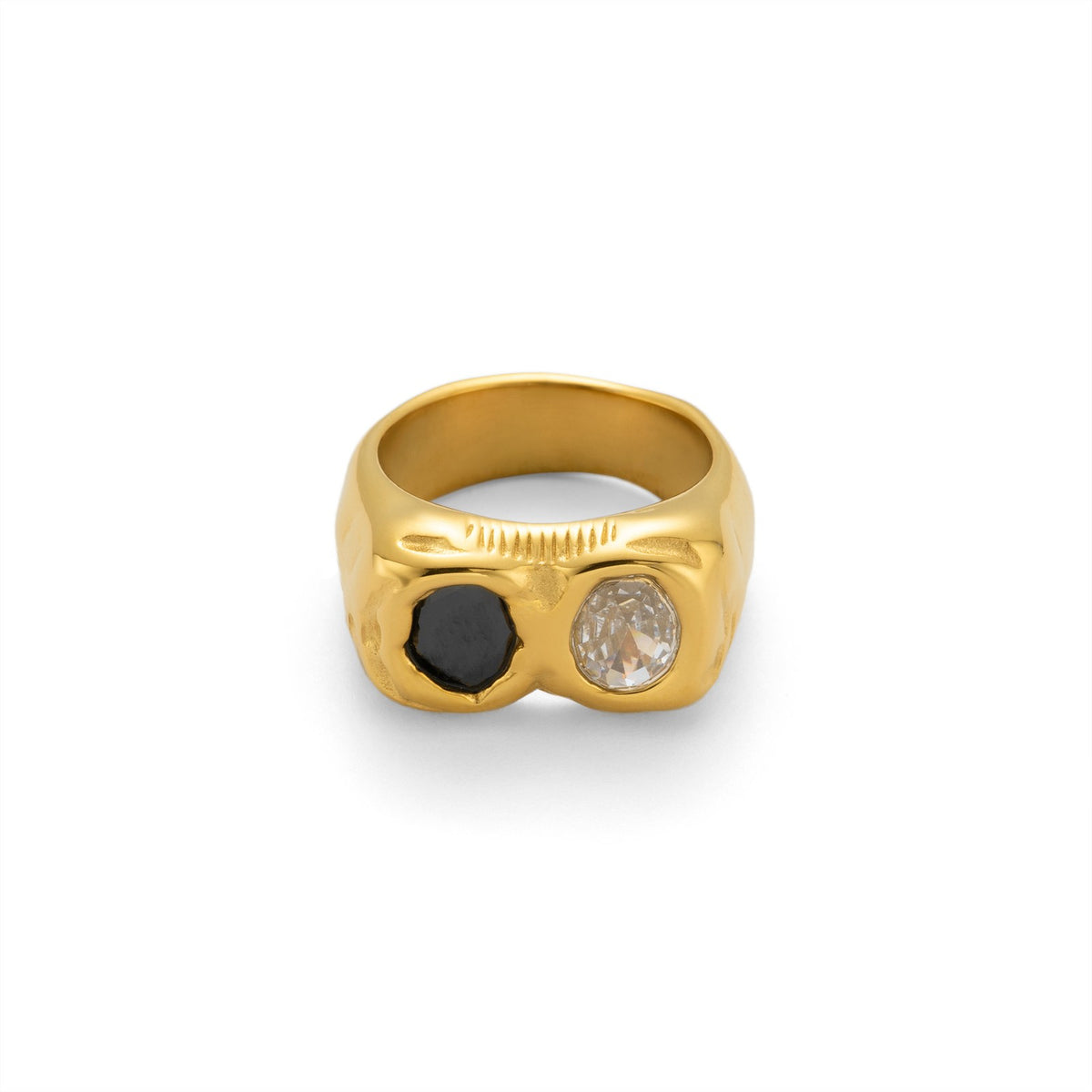 18k Classy Geometric Zircon Ring