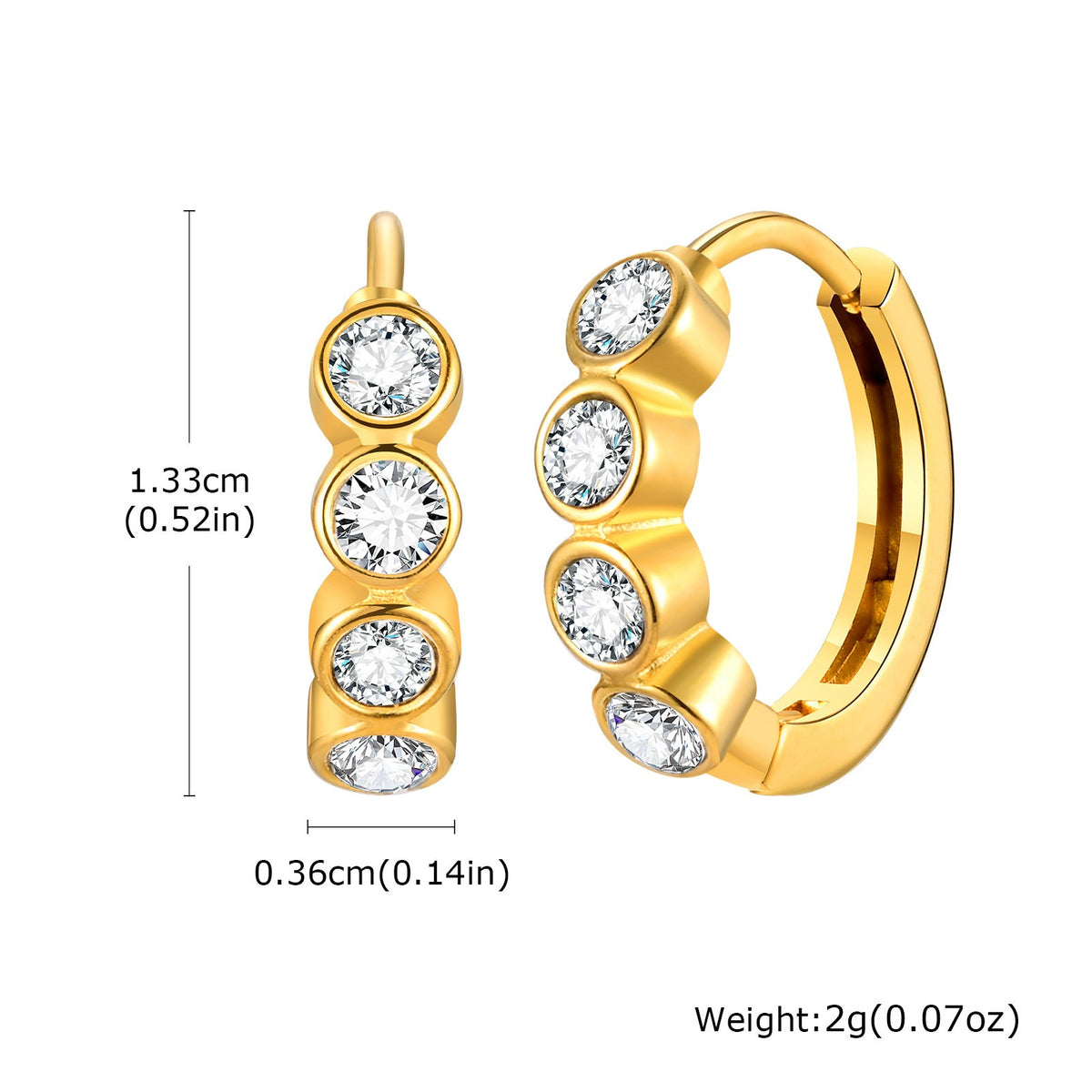 Dainty Mixed Motif Huggie Hoop Earring Set
