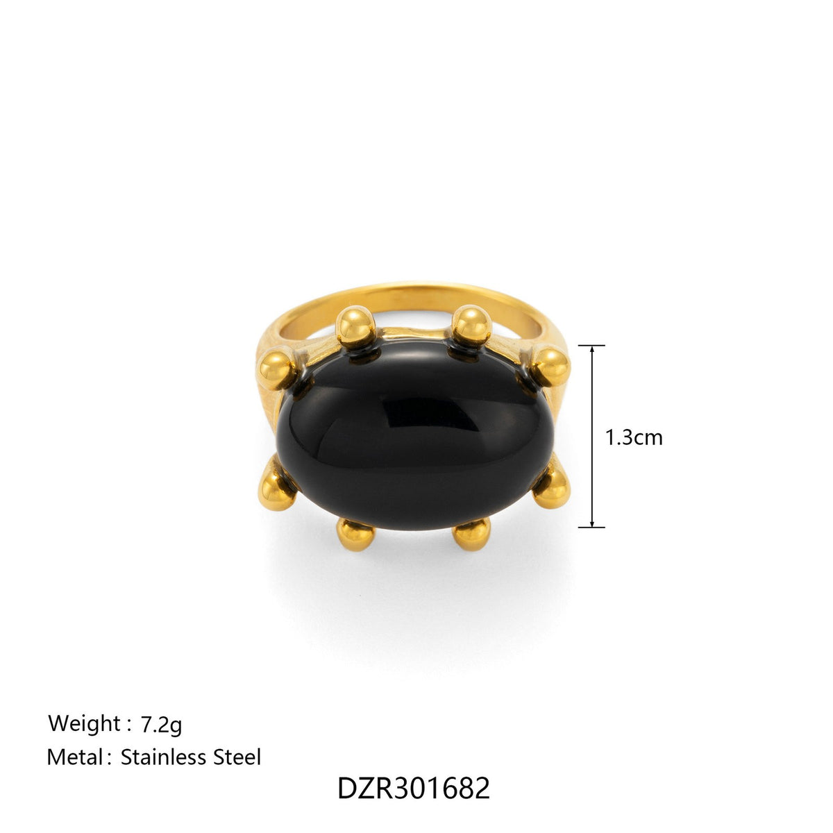 18k Classy Oval Stone Ring