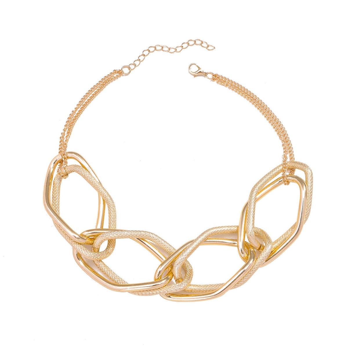 Classy Geometric Woven Link Necklace