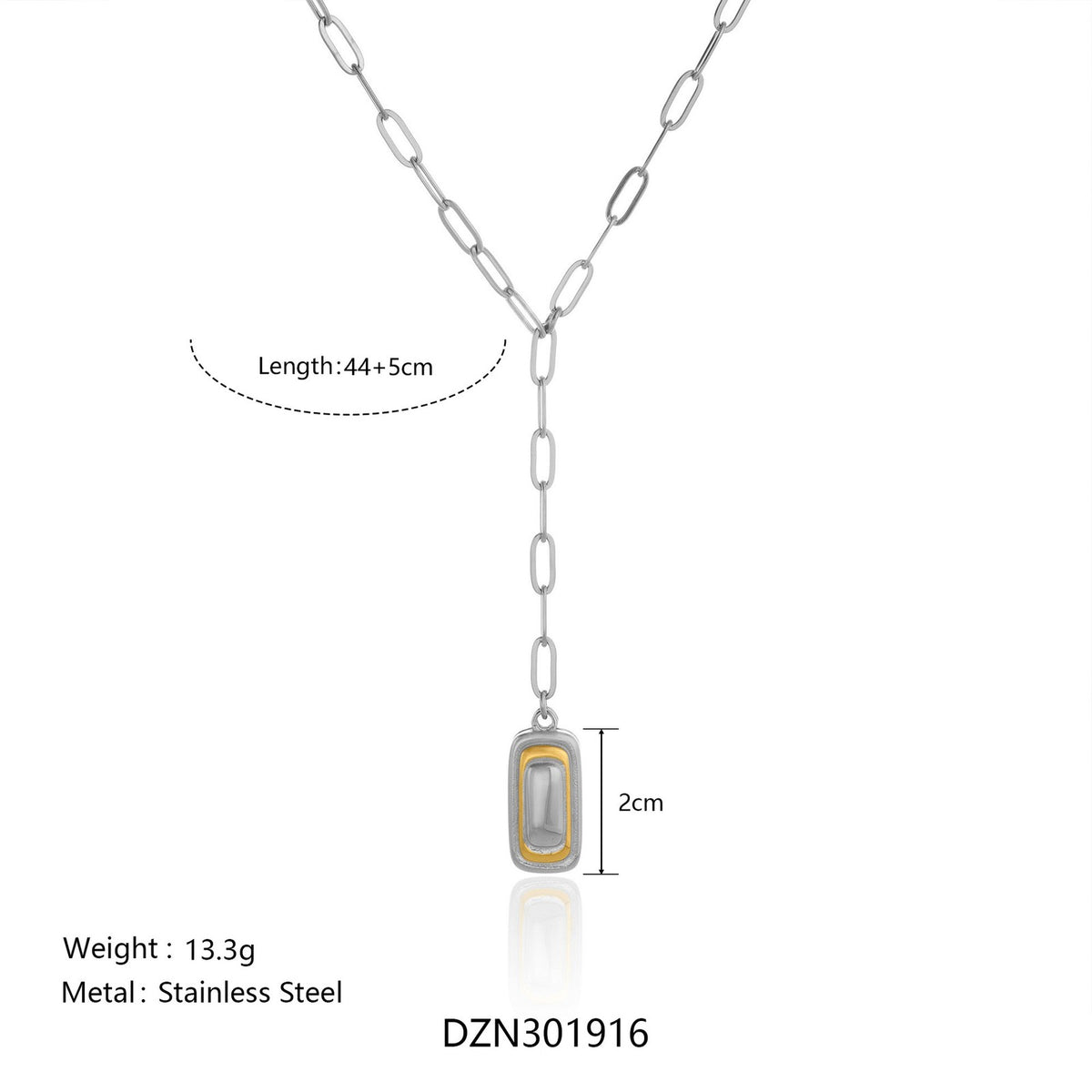 Classy Sugar Cube Paperclip Y-Necklace