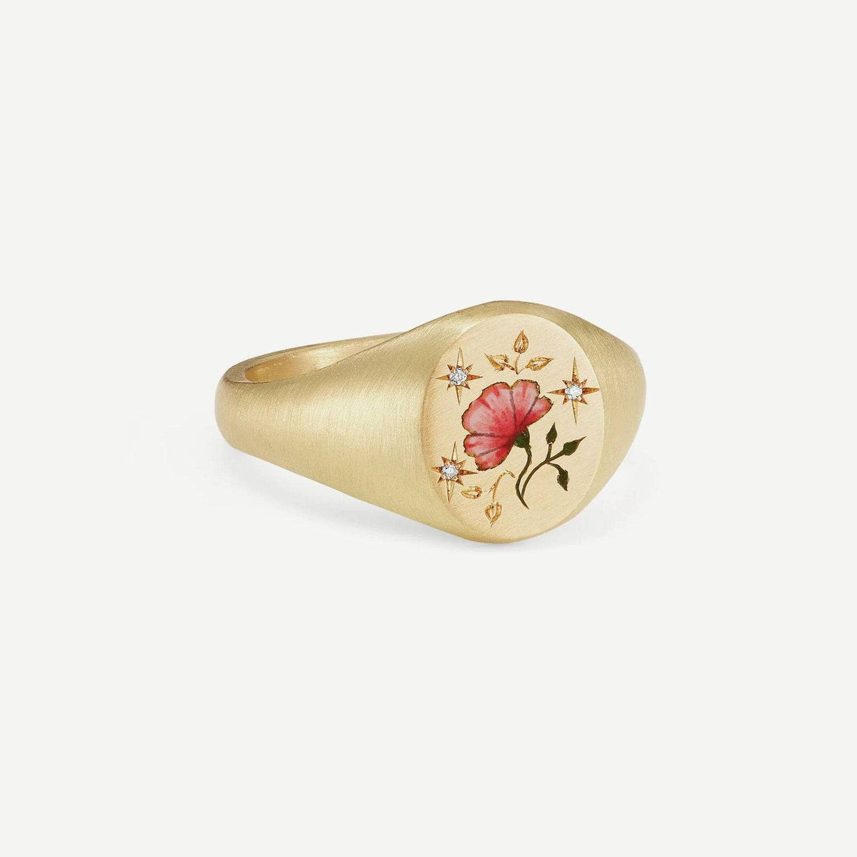 Boho Enamel Motif Open Ring Set