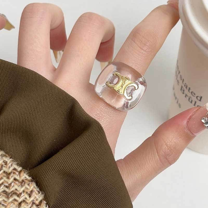 Classy Acrylic Arch Motif Open Ring