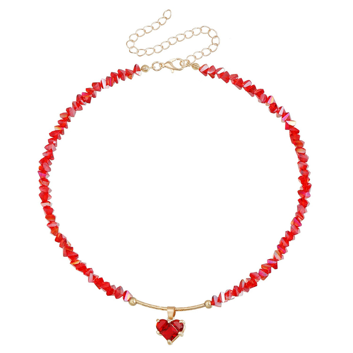 Classy Black Beaded Heart Choker Necklace