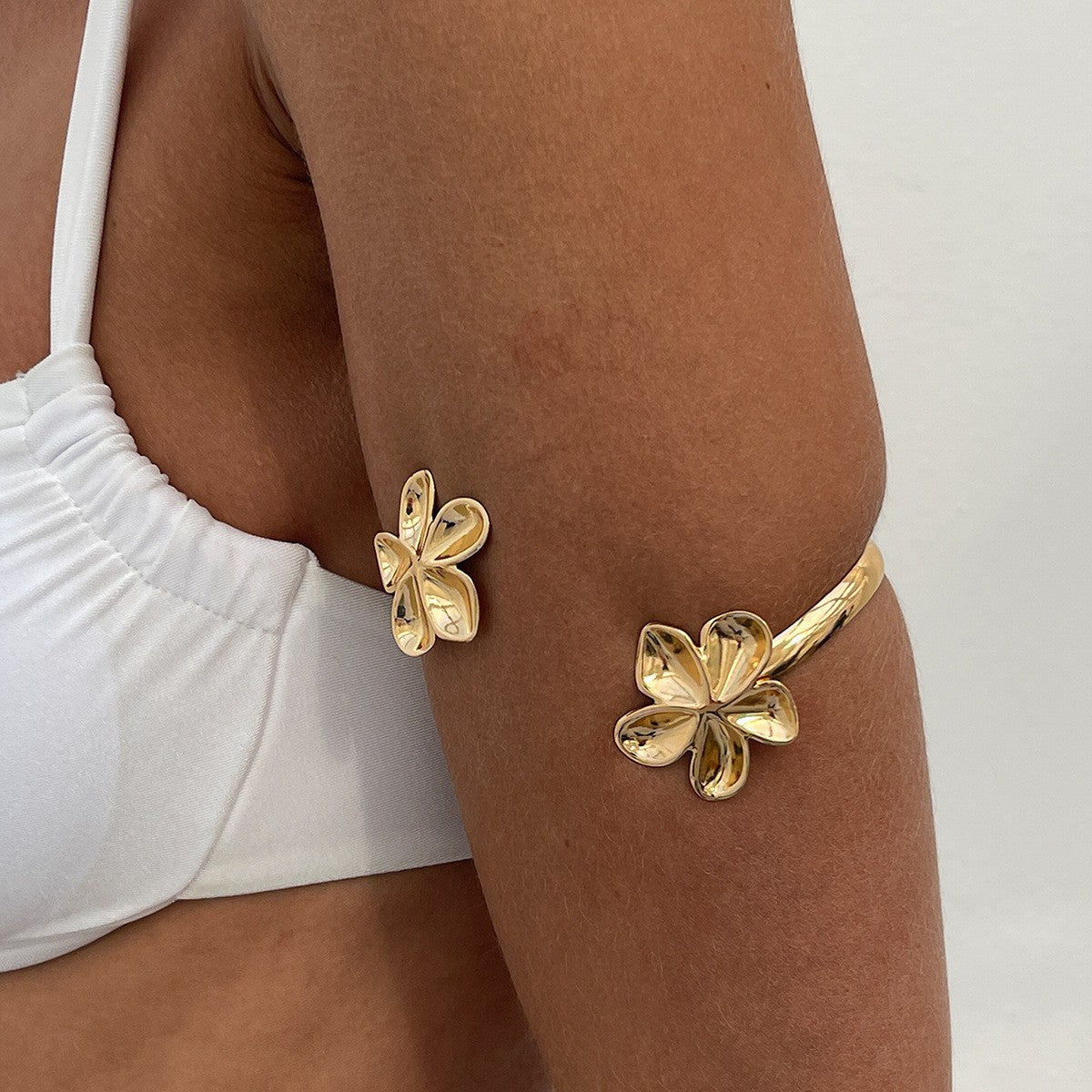 2pc Boho Textured Starfish Arm Cuff Set