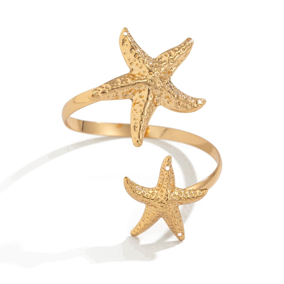 2pc Boho Textured Starfish Arm Cuff Set