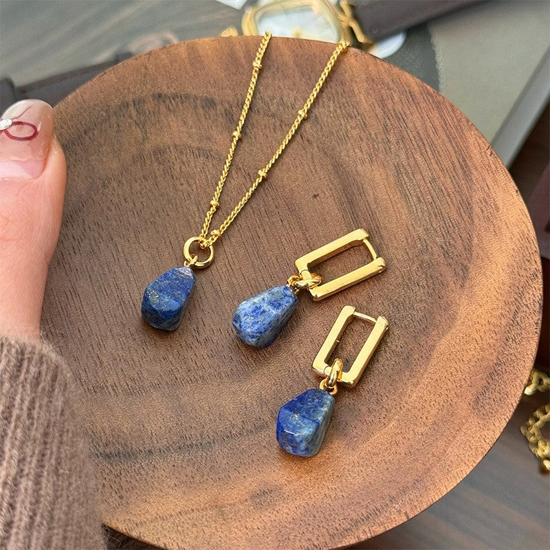 Vintage Lapis Lazuli Necklace & Earring Set