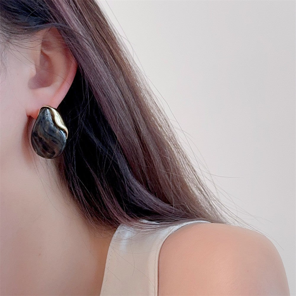 Classy Marbled Resin Teardrop Earrings